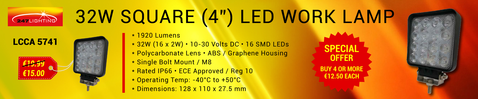 247 Lighting 32 W LED Work Lamp Special Offer