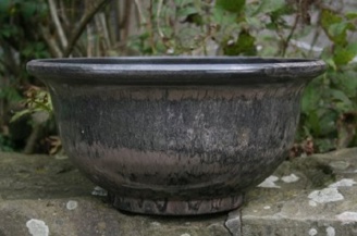 40cm Aegean Glazed Bowl - Charcoal