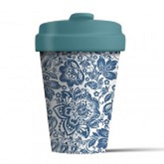 Bamboo Cup (Blue Flowers) 