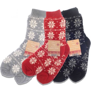 Fur Lined Festive Slipper Sock (3 colours)