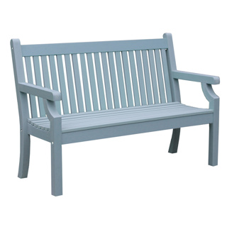 Sandwick Wood Effect 2 Seater Bench (powder blue)