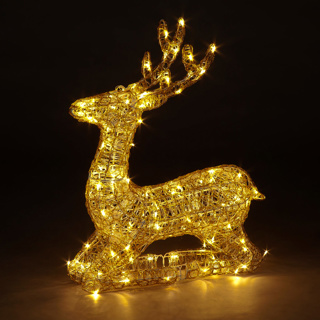 Acrylic Reindeer with 110 Warm White LEDs (76cm)