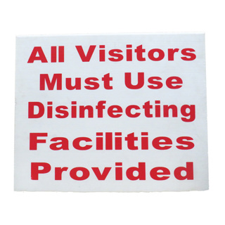 All Visitors Must Disinfect Sign, 400x500mm