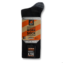 Xpert Core Comfort Work Sock 3 Pack Black/Grey