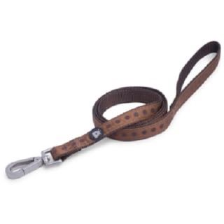 Brown Dots Dog Lead (small)