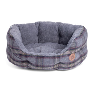 Grey Tweed Oval Bed (large)