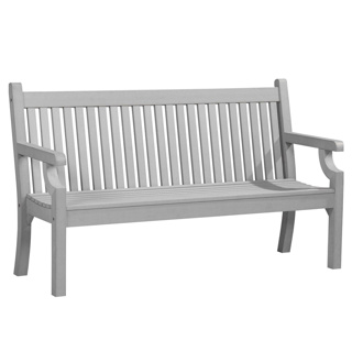 Sandwick Wood Effect 3 Seater Bench (stone grey)