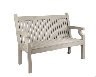 Sandwick Wood Effect 2 Seater Bench (stone grey)