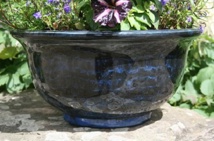 40cm Aegean Glazed Bowl - Midnight Blue