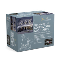 100 Ice White LED Connectable Icicle Lights